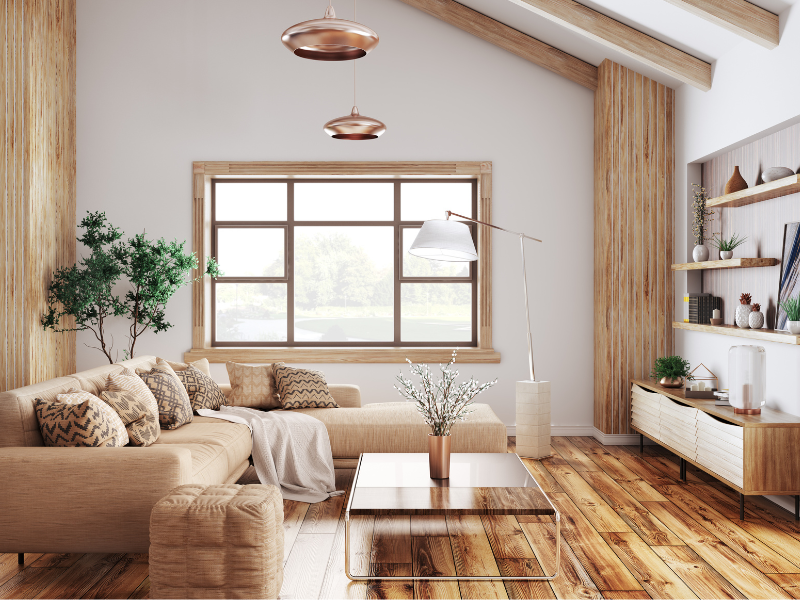 wood living room ceiling