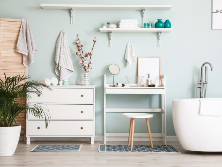 simple bathroom counter decor